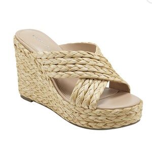 Marc Fisher Womens Lynn Criss-Cross Espadrille Wedge Sandals